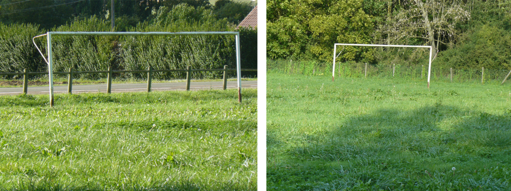 Terrain avec herbe non coupée