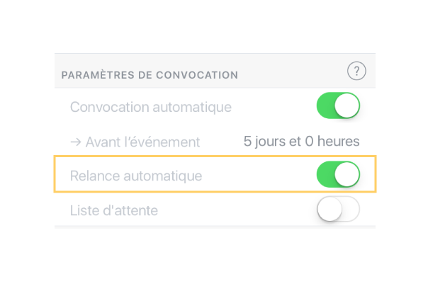 rappel automatique
