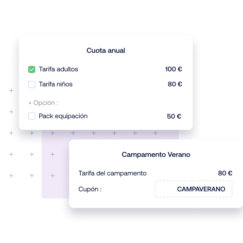 Imagen que muestra la gestión de los cobros de cuotas o campamentos en SportEasy