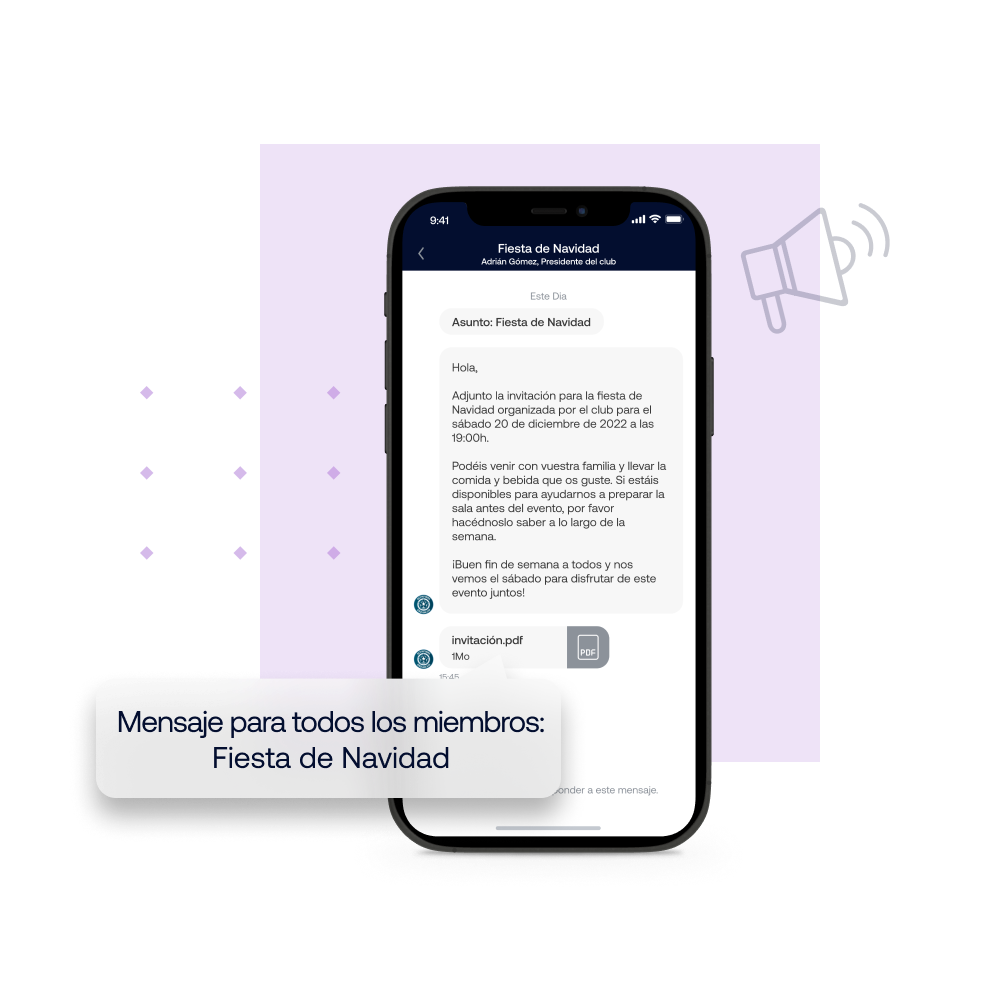 Presentación de la mensajería Club, que permite a directivos comunicar con todos sus miembros