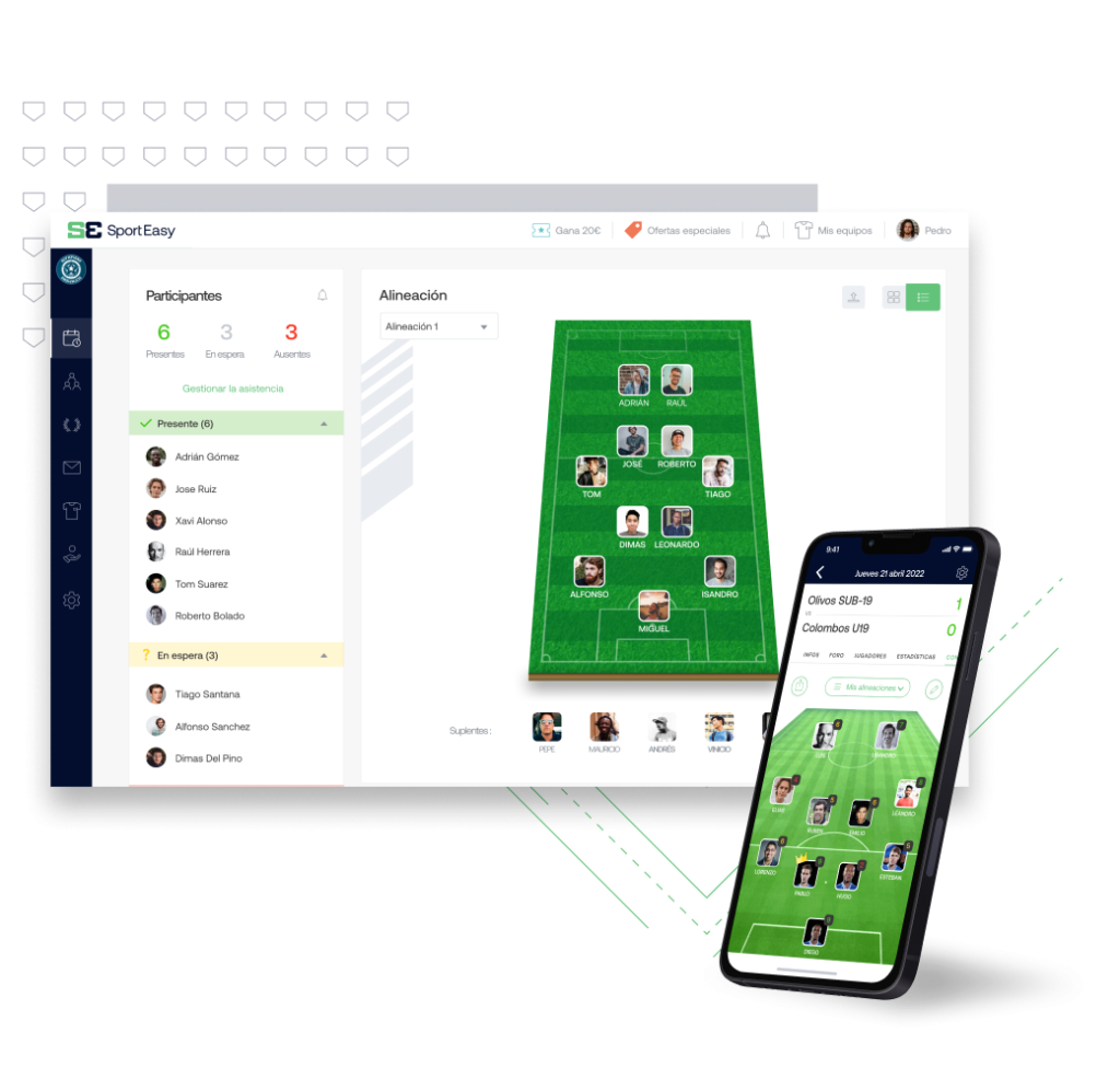 Prepara la alineación de tus partidos en SportEasy