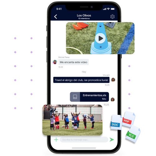 Comparte mensajes, documentos o fotos en la mensajería de SportEasy